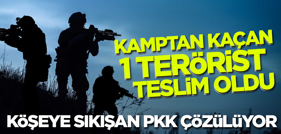 Köşeye sıkışan PKK çözülüyor! Kamptan kaçan 1 terörist teslim oldu