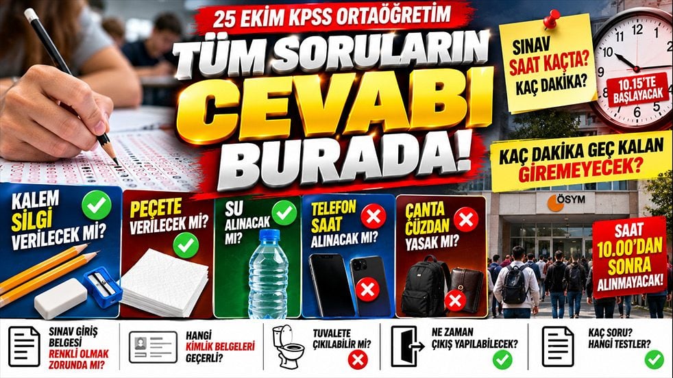 KPSS’de kalem, silgi ve peçete verilecek mi? İşte 25 Ekim KPSS öncesi bilinmesi gerekenler