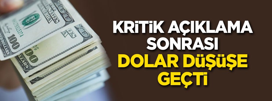 Kritik açıklama sonrası doların ateşi düştü