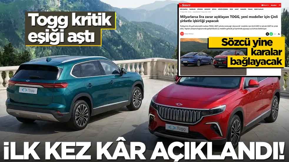 Kritik eşik aşıldı… Şimdi rakipler düşünsün! Togg ilk kez kâr etti!