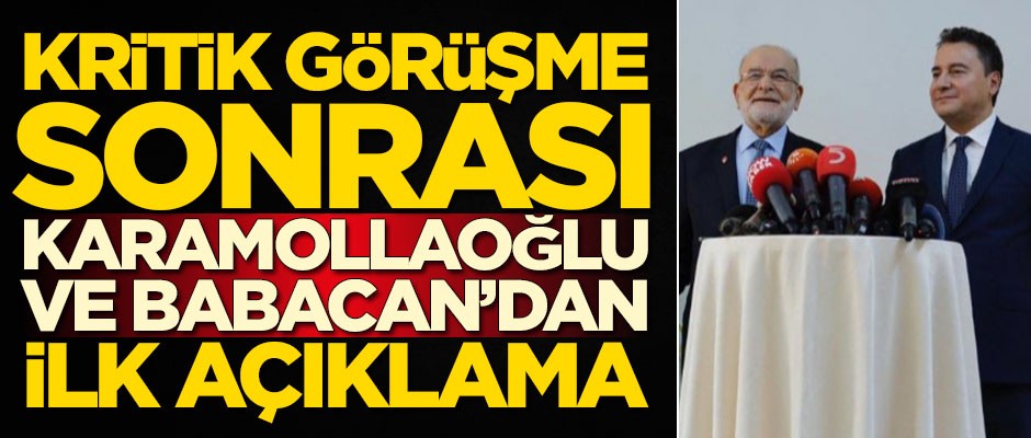 Kritik görüşme sonrası Temel Karamollaoğlu ve Ali Babacan'dan ilk açıklama!