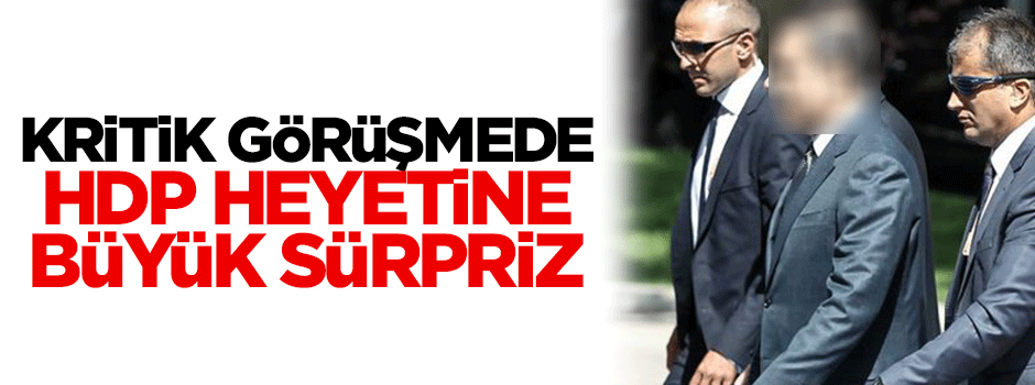 Kritik görüşmede HDP heyetine büyük sürpriz