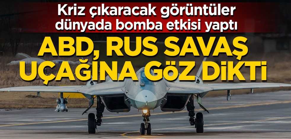 Kriz çıkaracak görüntüler dünyada bomba etkisi yaptı! ABD F-35’i Rus savaş uçağına göz dikti