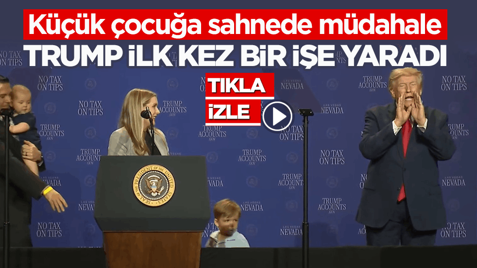 Küçük çocuğa sahnede müdahale! Trump ilk kez bir işe yaradı