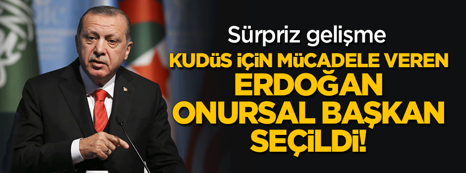 Kudüs için mücadele eden Erdoğan, onursal başkan seçildi