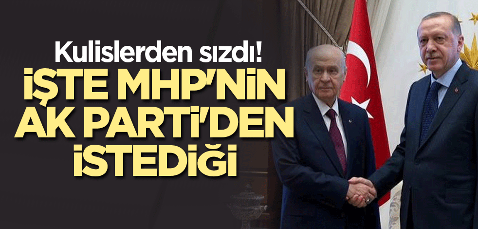Kulislerden sızdı! İşte MHP'nin AK Parti'den istediği