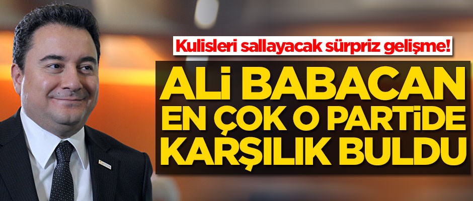 Kulisleri sallayacak sürpriz gelişme! Ali Babacan en çok o partide karşılık buldu