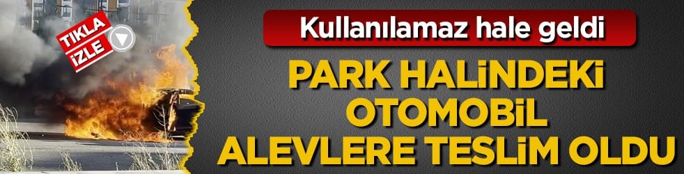Kullanılamaz hale geldi! Park halindeki otomobil alevlere teslim oldu