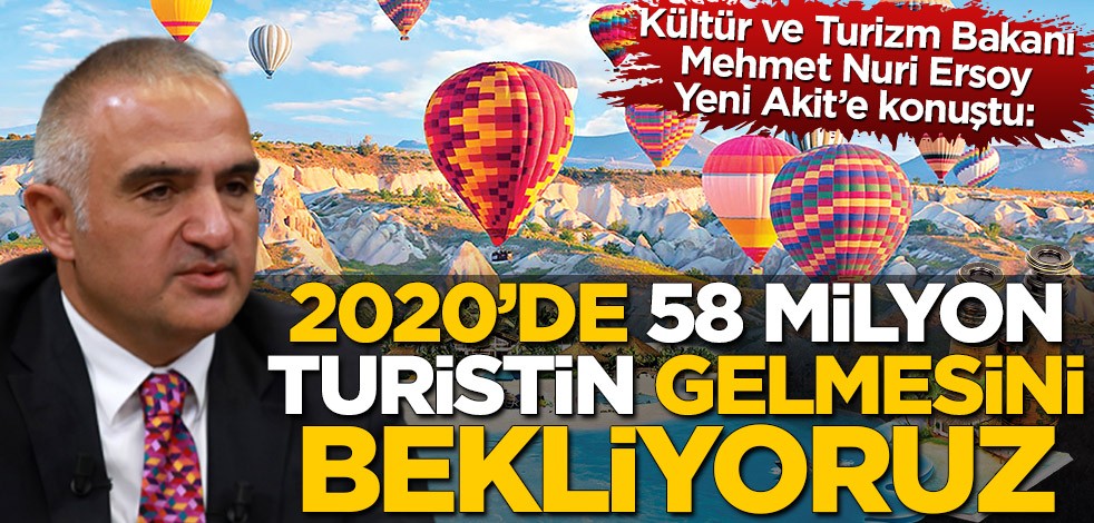 Kültür ve Turizm Bakanı Mehmet Nuri Ersoy Yeni Akit’e konuştu: 2020’de 58 milyon turistin gelmesini bekliyoruz