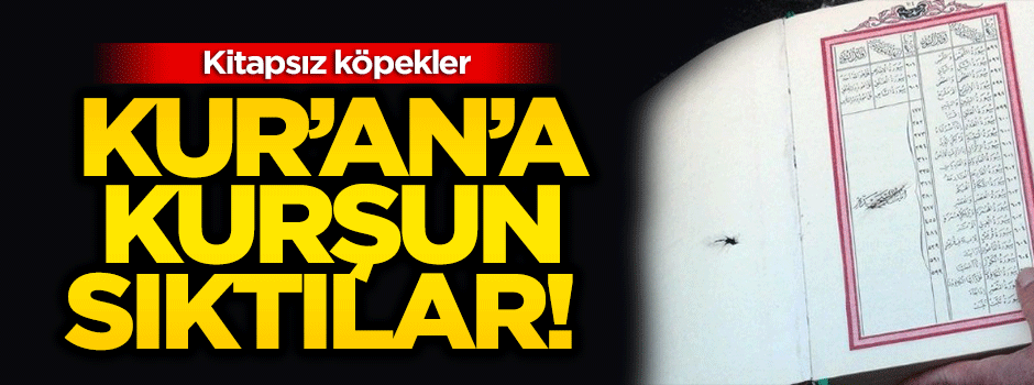 Kur'an-ı Kerim'e kurşun sıktılar... Kitapsız köpekler!