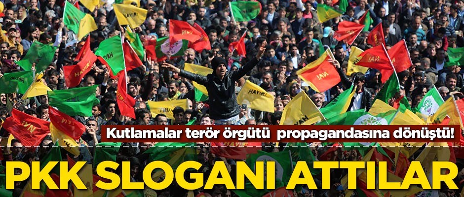 Kutlamalar terör örgütü propagandasına dönüştü! PKK lehine slogan attılar