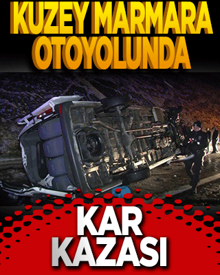 Kuzey Marmara Otoyolunda kar kazası