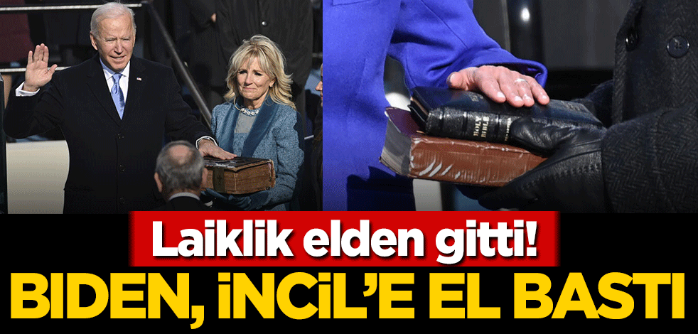 Laiklik elden gitti! Joe Biden, İncil'e el bastı