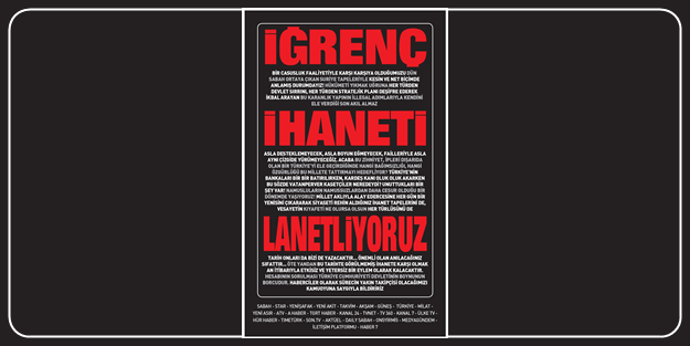  Duyarlı medyadan paralel İHANETE karşı ortak bildiri!