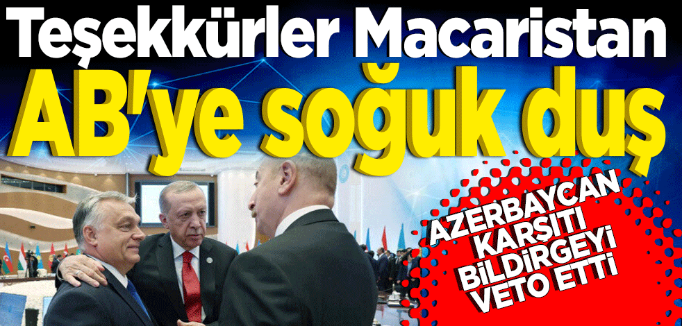 Macaristan'dan AB'ye soğuk duş: Azerbaycan karşıtı ortak bildirgeyi veto etti