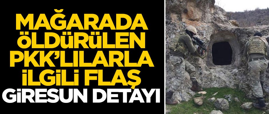 Mağarada öldürülen PKK'lılarla ilgili flaş 'Giresun' detayı!