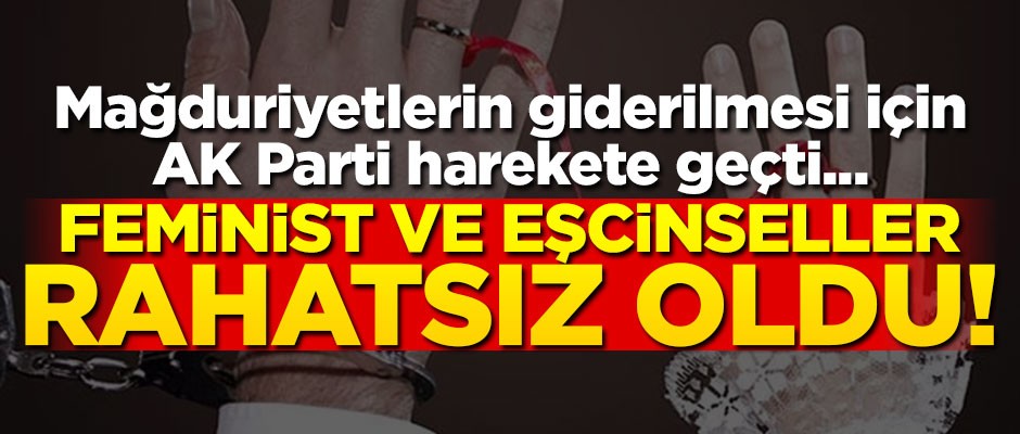 Mağduriyetin giderilmesi için AK Parti harekete geçti... Feminist ve eşcinseller rahatsız oldu!