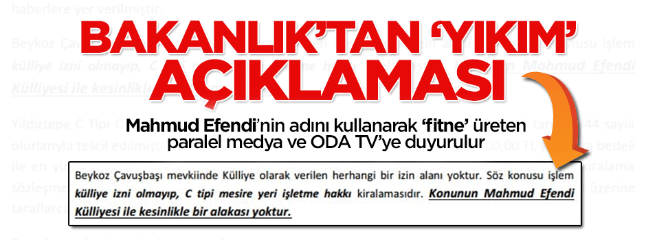 'Mahmud Efendi Külliyesi yıkılıyor' iddialarına açıklama