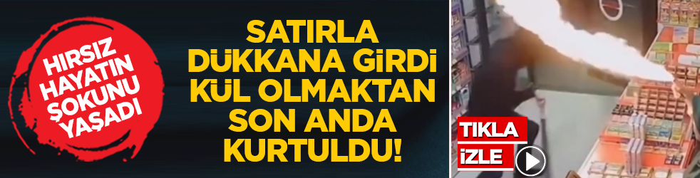 Mangal spreyi hayat kurtardı: Hırsızı dükkana girdiğine pişman etti!