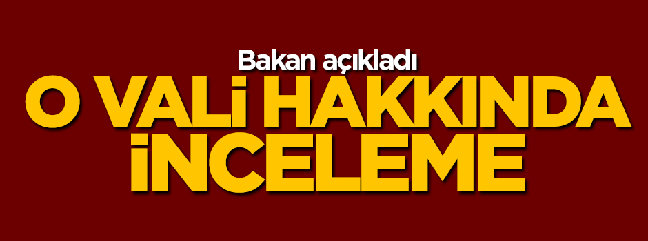 Manisa valisine inceleme başlatıldı