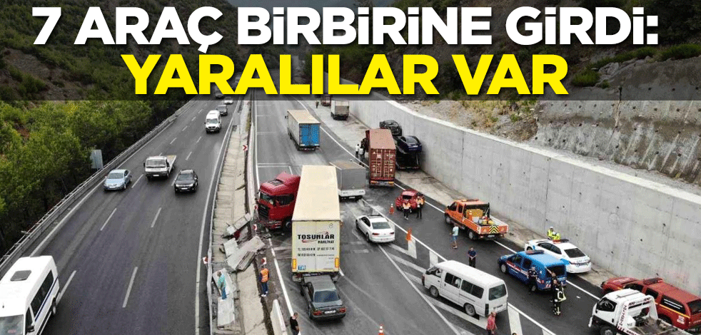 Manisa'da 7 araç birbirine girdi: Yaralılar var