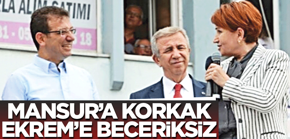 Mansur’a korkak, Ekrem’e beceriksiz!