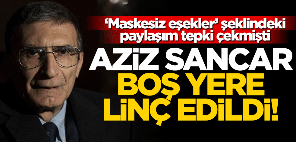 "Maskesiz eşekler" paylaşımı gerekçesiyle ortalık karışmıştı... Aziz Sancar boş yere linç edildi!