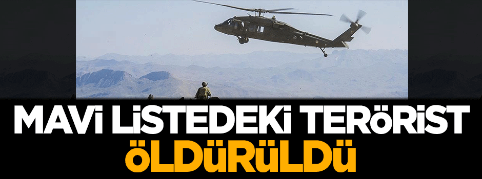 Mavi listedeki terörist öldürüldü