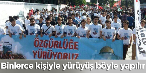 Mavi Marmara'nın yıldönümünde yürüyüş