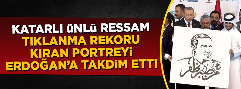 Meadıd çizdiği portreyi Başkan Erdoğan'a takdim etti