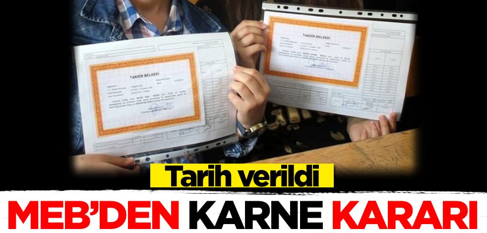 MEB'den karne kararı