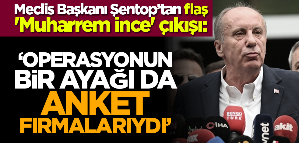 Meclis Başkanı Şentop’tan flaş 'Muharrem İnce' yorumu: Operasyonun bir ayağı da anket firmalarıydı