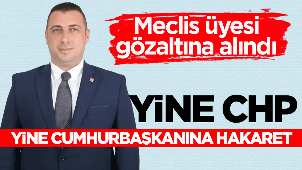 Meclis üyesi gözaltına alındı! Yine CHP yine Cumhurbaşkanına hakaret
