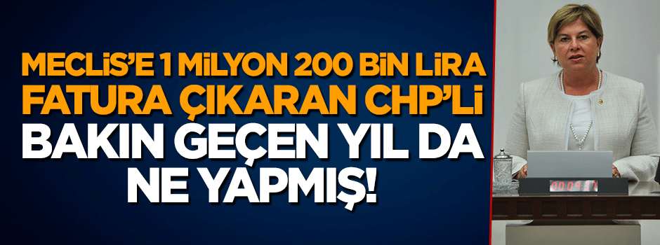 Meclis'e 1 milyon 200 bin lira fatura çıkaran CHP'li vekil 2016'da bakın ne yapmış!