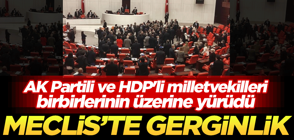 Meclis'te gerginlik! AK Partili ve HDP'li vekiller birbirlerinin üzerine yürüdü