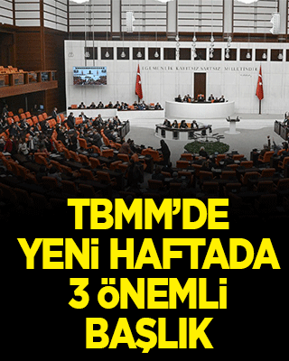 TBMM'de yeni haftada 3 önemli başlık