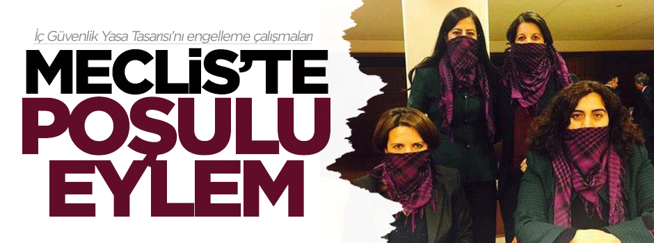 Meclis'te poşulu eylem