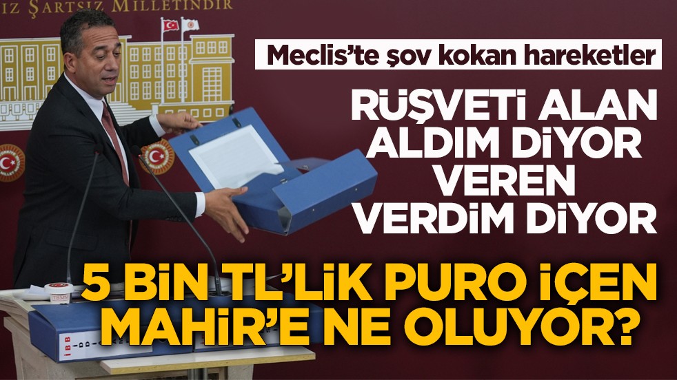 Meclis’te şov kokan hareketler! Rüşveti alan aldım diyor, veren verdim diyor… 5 bin TL’lik puro içen Mahir’e ne oluyor? 