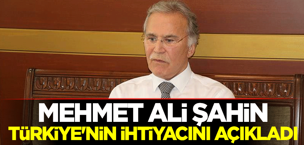 Mehmet Ali Şahin Türkiye'nin ihtiyacını açıkladı