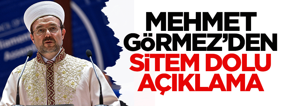 Mehmet Görmez'den sitem dolu açıklama