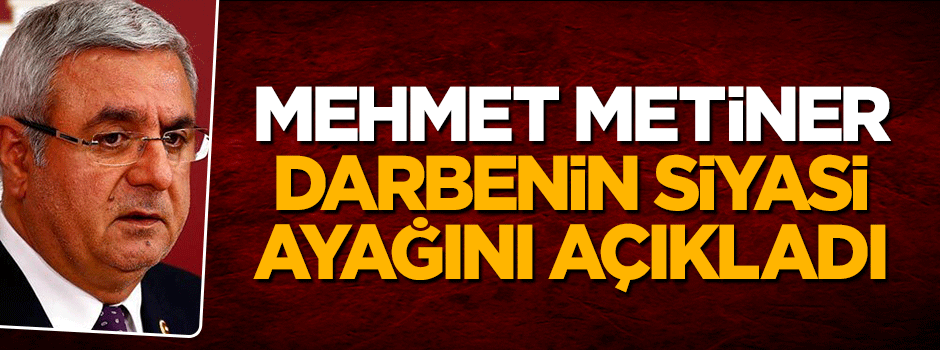 Mehmet Metiner darbenin siyasi ayağını açıkladı