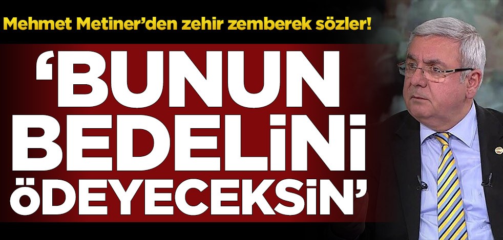 Mehmet Metiner’den zehir zemberek sözler! ‘Bunun bedelini ödeyeceksin’