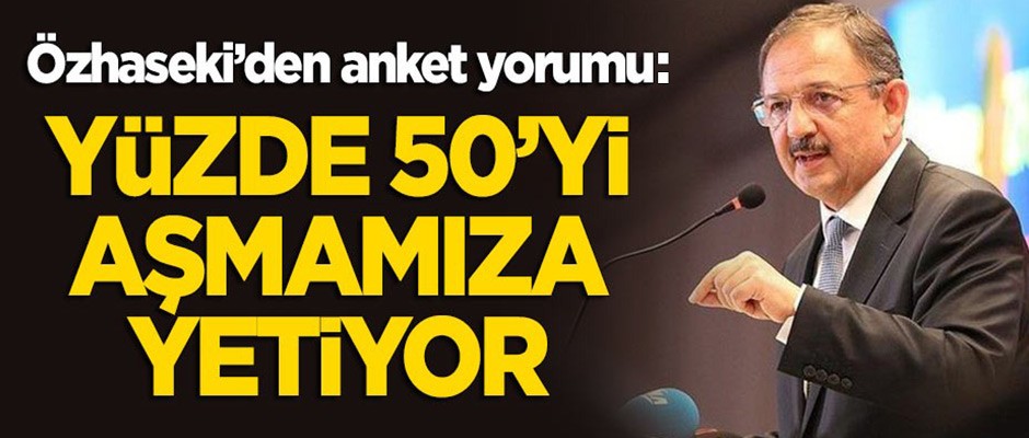 Mehmet Özhaseki'den anket yorumu: Yüzde 50'yi aşmamız için yetiyor