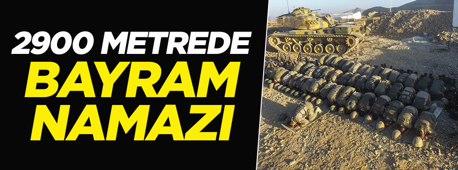 Mehmetçikten 2 bin 900 metrede bayram namazı