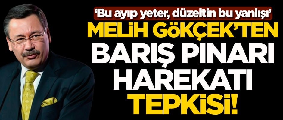 Melih Gökçek'ten Barış Pınarı Harekatı tepkisi: Bu ayıp yeter, düzeltin bu yanlışı