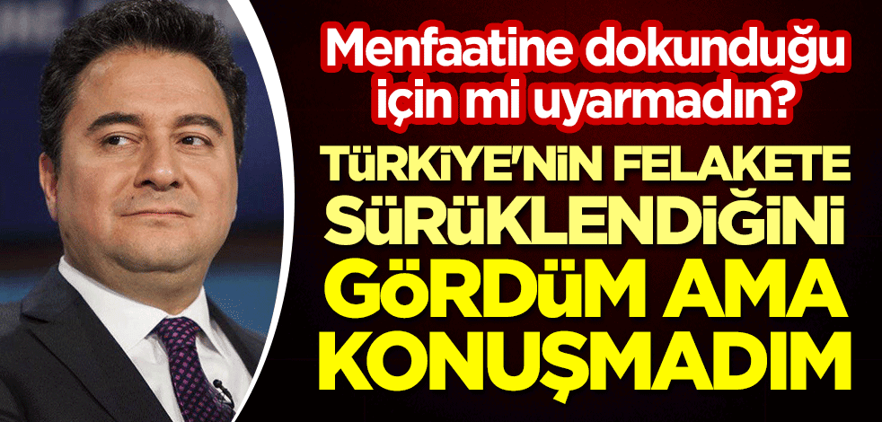 Menfaatine dokunduğu için mi uyarmadın? Babacan: Türkiye'nin felakete sürüklendiğini gördüm ama konuşmadım
