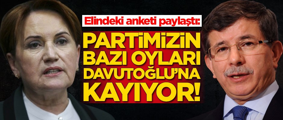 Meral Akşener elindeki anket sonucunu paylaştı! 'Partimizin oyları Ahmet Davutoğlu'na kayıyor'