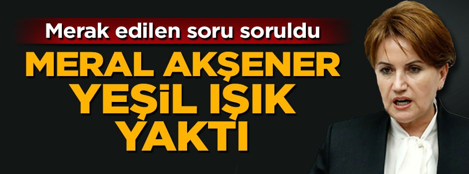 Meral Akşener siyasi ittifaka yeşil ışık yaktı