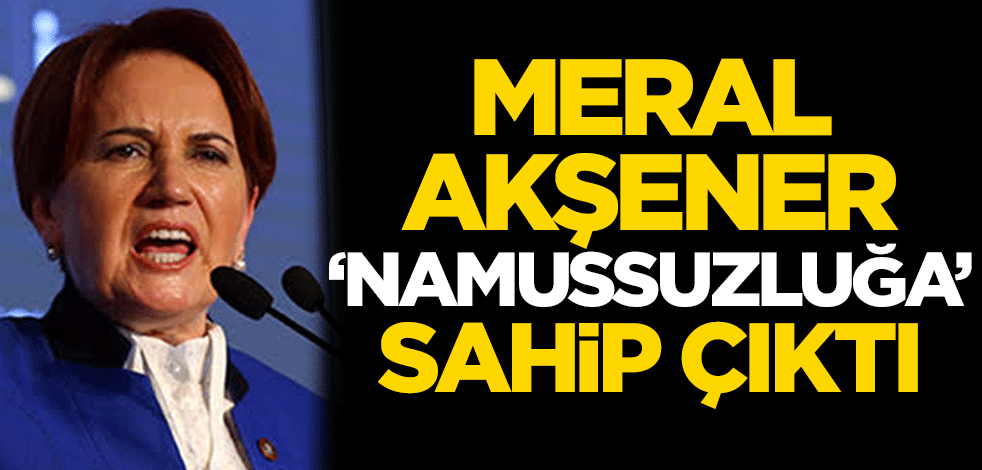 Meral Akşener, 'namussuzluğa' sahip çıktı