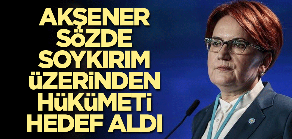 Meral Akşener sözde soykırım üzerinden hükümeti hedef aldı